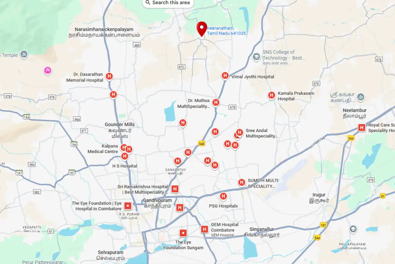 Nearby Hospitals, Keeranatham - LFS