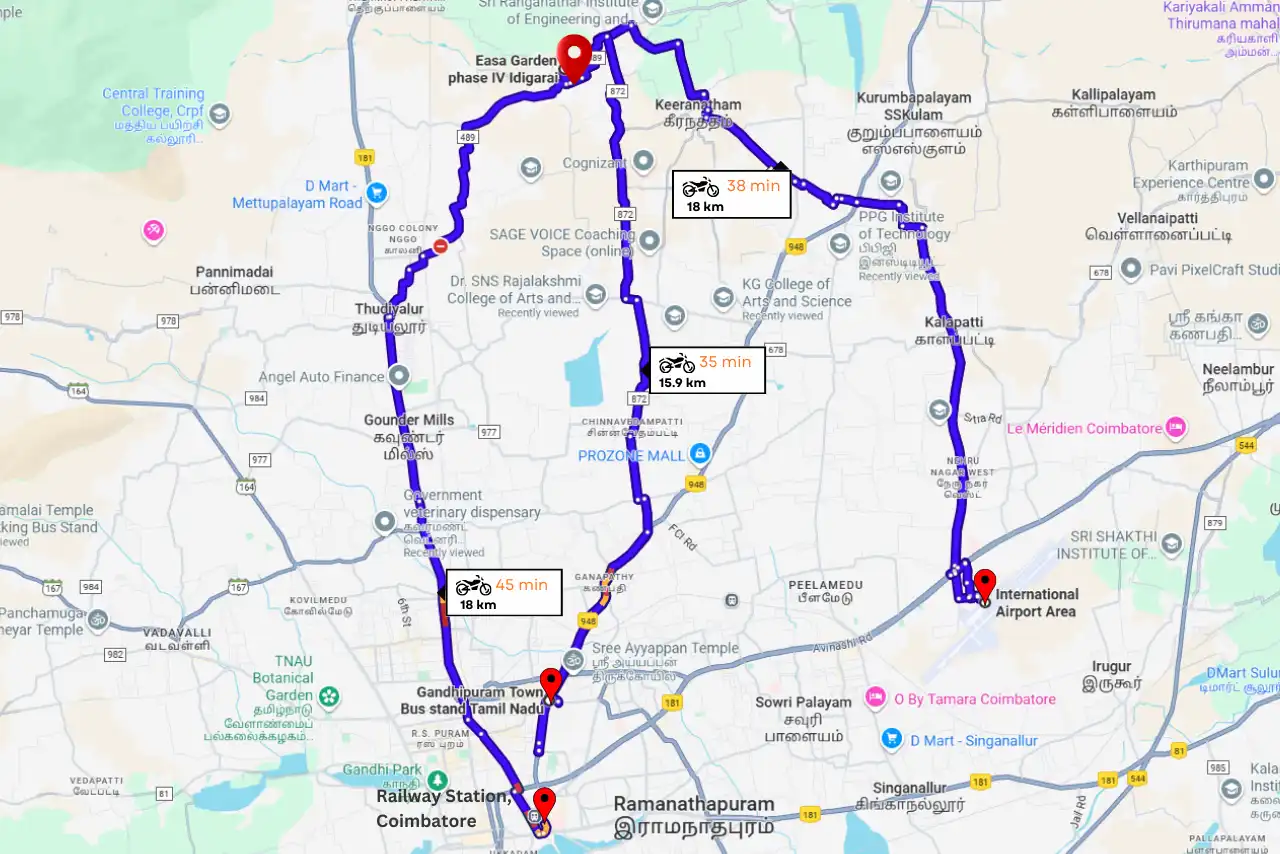 Nearby Places, Easa Garden, Coimbatore – LFS