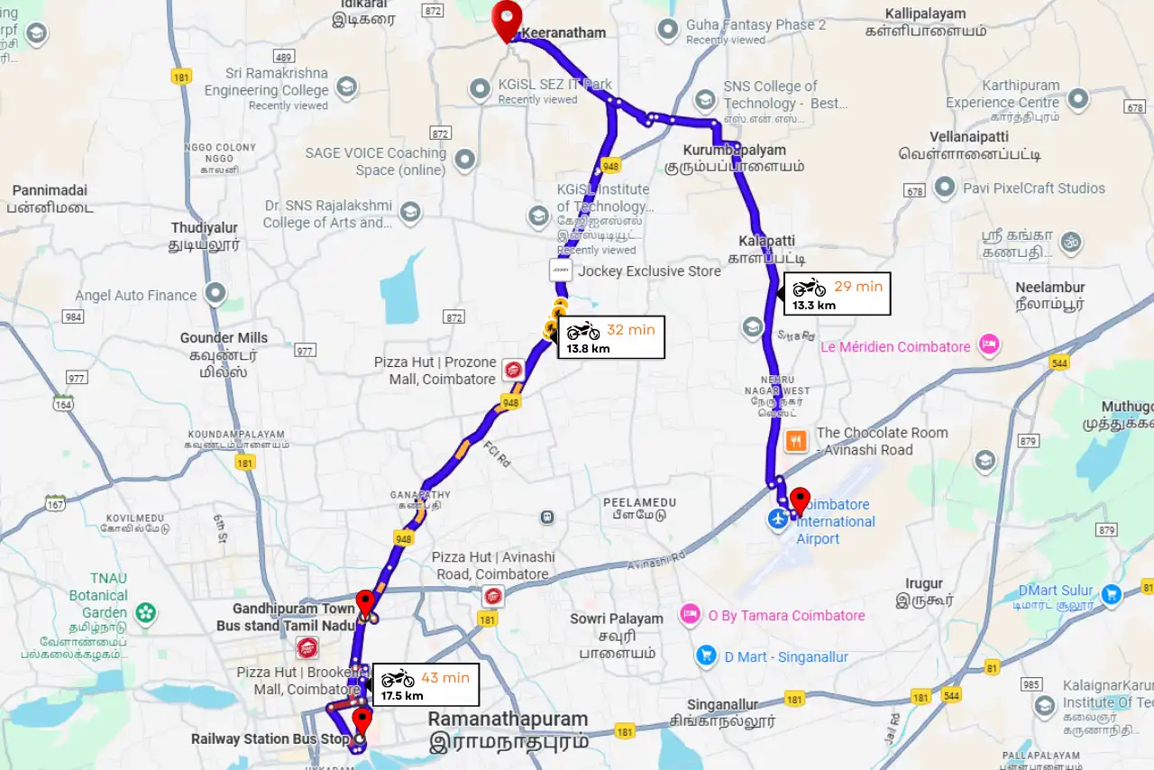 Nearby Places, Keeranatham - LFS